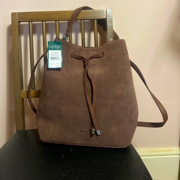 Ralph Lauren Debby Drawstring Bag (Brown Suede) - Picture 1 of 7